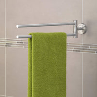 2 x RAW Customer Returns AMARE towel rail 2-armed Silver Drilling or gluing Towel holder for towels and guest towels Towel hook made of stainless steel Towel dispenser size 48 x 8 x 5.5 cm - RRP €40.32