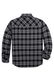 1 x Brand New Coevals Club Men s Flannel Jacket Shirt Sherpa Lumberjack Shirt Flannel Shirt Long Sleeve Checked Press Studs Cotton Winter Shirt Black Grey 9 M  - RRP €50.41