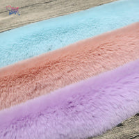 1 x RAW Customer Returns Furryvalley Faux Fur Ribbon Racco Eco Artificial Plush for Slippers Collar Neck Warmer 3pcs 7cmx1.8Meters Blue Pink Purple  - RRP €18.04