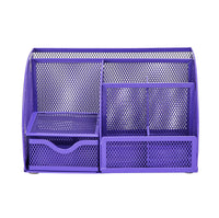 1 x RAW Customer Returns EXERZ Table Organizer Desk Organizer Desk Tidy Pen Holder Multifunctional Organizer EX348 Purple  - RRP €18.68