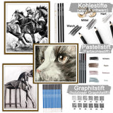 1 x RAW Customer Returns KALOUR 76 Drawing and Sketching Kit Set-Professional Art Supplies with Sketchbook Watercolor Paper-Includes Instructions, Colored Pencils, Watercolor, Graphite, Pastel and Charcoal Pencil - for Artists, Beginners - RRP €33.99