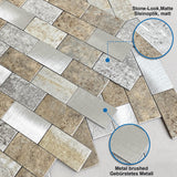 1 x RAW Customer Returns M MOFIT Self-adhesive wall tiles kitchen brick mosaic, peel and stick tile stickers matt 5 sheets, blue grey  - RRP €23.38