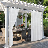 1 x RAW Customer Returns PONY DANCE Outdoor Curtain White Transparent 2 Pieces H 243 x W 137 cm Linen Look Outdoor Curtains Waterproof Terrace Curtains with Removable Loops Decorative Balcony Curtain Outdoor - RRP €31.95