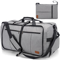 1 x RAW Customer Returns Upeelife Travel Bag Large Foldable, Lightweight Sports Bag Weekender Waterproof Travel Bags with Shoe Compartment for Women Men Gym Duffle Travel Bag 125L Gray - RRP €34.99