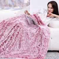 1 x RAW Customer Returns KANKAEU Cuddly Blanket Fluffy 160 200 cm, Super Soft Warm Blanket, Gradient Red Cuddly Blanket, High-Quality Blanket, Fleece Blanket, Sofa Blanket, Bedspreads, Couch Blanket - RRP €21.99