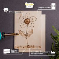 1 x RAW Customer Returns Creative Deco 50 x A4 Plywood Sheet 3mm 300 x 210 - 0.5 mm Birch Plywood Thin Wood Cuts Perfect Sheet for Fretsaw, Pyrography, Laser Cutting, CNC Router, Openwork - RRP €62.95