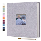 1 x RAW Customer Returns Vienrose Self-adhesive photo album 10x15 sticking in and for self-designing large linen photo album with 40 white pages, wedding anniversary birthday gifts with a ballpoint pen, 33x32cm - RRP €30.99