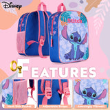 1 x RAW Customer Returns Disney Children s Backpack Kindergarten Backpack Girls Minnie Mouse Stitch Frozen Elsa Backpack Backpack Kindergarten Girls 3-6 Years Children Gifts Blue Stitch  - RRP €11.66