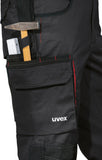 1 x RAW Customer Returns Uvex Tune-up Men s Long Work Pants with Knee Pockets, Black Active Red, 48 - RRP €90.74