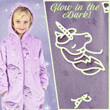 1 x RAW Customer Returns CityComfort Girls Glow in the Dark Rainbow Unicorn Onesie 3 14 Years 5-6 Years, Purple  - RRP €25.78