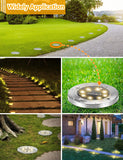 1 x RAW Customer Returns Solar Garden Floor Light, 8 LED Solar Lamp Outdoor Light, IP65 Waterproof Garden Lights, Solar Light for Walkways, Lawns, Step Decks, Driveway, Fences, Patio, Landscape Warm White, 8 Pack  - RRP €23.59