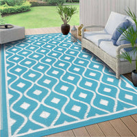 1 x RAW Customer Returns SHACOS Outdoor Carpet Weatherproof UV-resistant 150x210cm Boho Balcony Carpet Waterproof Outdoor Carpet Plastic Large Garden Carpet Picnic Blanket Reversible Outdoor Carpet Carpet for RV Camping Terrace - RRP €34.43