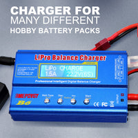 2 x RAW Customer Returns EMEPOVGY B6 Balance Lipo Charger 80W 6A LCD Screen RC Battery Charger Discharger for LiPo Li-Ion Life Battery 1-6S NiMH NiCd 1-15S PB 2-20V with AC Power Supply - RRP €77.98