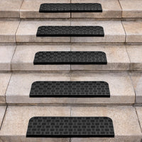 1 x RAW Customer Returns Spurtar set of 5 rubber mats, stair tread mats, anti-slip mat, stair carpet, anti-slip step mat, stair carpet for indoor and outdoor carpet, rubber mats - RRP €38.3