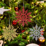 1 x RAW Customer Returns 30 Pieces Christmas Decorative Snowflakes, Christmas Tree Decorations, Glitter Decorations - RRP €9.26