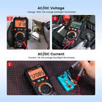 1 x RAW Customer Returns Digital Multimeter with LED Sockets, KAIWEETS HT118E Current Meter, True RMS Auto-Range 20000 Counts, Measures Voltage, Capacitance, Temperature, Resistance for Electricians - RRP €57.3