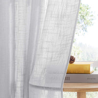 1 x RAW Customer Returns PONY DANCE Voile Curtains Living Room Modern 1 Piece Room Divider Curtain Semi-Transparent Linen Texture Extra Wide Curtains for Room Divide Eyelet Curtain Light Gray H 240 x W 254 cm - RRP €28.19