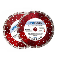 1 x RAW Customer Returns 2x diamond cutting disc 230 mm diamond disc turbo for concrete reinforced concrete stone 10 mm segment - RRP €33.99