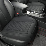 1 x RAW Customer Returns Vankerful 2-Pack Leather Front Car Seat Covers, Under Seat Covers for Cars, Driver Car Seat Cushion Cover, Luxury Seat Protectors, Waterproof, Anti-Slip, Full Wrap, for Most Vehicles, Trucks, SUVs Black  - RRP €49.99