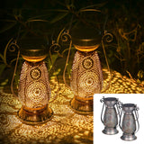 1 x RAW Customer Returns G rvitor Pack of 2 Solar Lanterns for Outdoors, IP44 Waterproof Metal Solar Lantern for Outdoor Oriental Warm White LED Solar Lamps for Outdoor Garden Hanging Balcony Decoration Vintage Garden Decoration - RRP €26.63