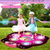 1 x RAW Customer Returns Dance Mat for Kids, Upgraded 4 and 6 Buttons Switchable Electronic Dance Pad with Bluetooth, 9 Levels Light Up Music Play Mat for Children Toys for Girls Boys Age 3-12 - RRP €45.99