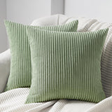 1 x RAW Customer Returns Topfinel cushion cover 40x40 green set of 2 corduroy striped pattern cushion covers cushion cover decorative cushion sofa cushion couch cushion decorative cushion decorative cushion cover decorative cushion covers - RRP €15.88