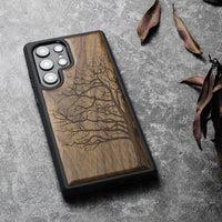 1 x RAW Customer Returns Carveit Case for Galaxy S22 Ultra Case Elegant Walnut Soft TPU Bumper Shockproof Phone Case Compatible with Samsung S22 Ultra Case Wooden Cover Eternal Tree  - RRP €29.99