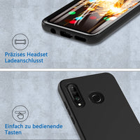 1 x RAW Customer Returns For Huawei P30 Lite Case, Cell Phone Case for Huawei P30 Lite, Shockproof Case 360 Degree All-round Protection Protective Case Liquid Silicone Case with Built-in Screen Protector Robust Bumper Outdoor Cover Black  - RRP €18.14