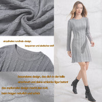 1 x Brand New KIKGUZE women s knitted dress winter sweater dress elegant mini dress dress for party cocktail ball dress winter dress women s long-sleeved warm long sweater - RRP €33.26