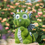 1 x RAW Customer Returns TERESA S COLLECTIONS Garden Decoration for Outdoors Cute Dragon Garden Figure with Eyes Solar Dragon Flocked with Moss Stone Dinosaur Weatherproof Garden Decoration Gifts for Women 22cm - RRP €22.5