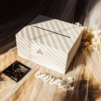 1 x RAW Customer Returns Creative Deco white wooden box with lid card box wedding 29x25x15 cm money gifts wooden box with slot, lock and key gift card box money box letter box box storage donation box - RRP €42.08