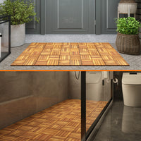 1 x RAW Customer Returns INTERBUILD balcony flooring 30 30cm Acacia golden teak Patio balcony floor 10 TILES 0.9 per PACK patio floor outside wooden tiles balcony - RRP €41.0