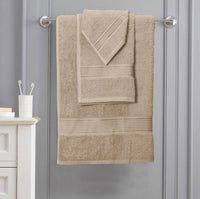 1 x RAW Customer Returns GLAMBURG Ultra Soft 6 Pack Cotton Towel Set Includes 2 Oversized Bath Towels 70 x 140cm, 2 Hand Towels 40 x 60cm and 2 Wash Bed Towels 30 x 30cm, Tan - RRP €24.98