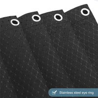 1 x RAW Customer Returns Furlinic shower curtain extra long 180x240 in black. Heavy bath curtain made of fabric for bathtub and bathroom. Waterproof, washable, anti-mold waffle with 12 shower rings. - RRP €25.7