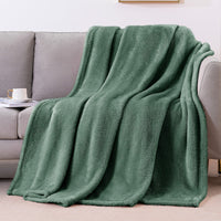 1 x RAW Customer Returns Yebeda Flannel Blanket 220 x 240 cm Gray and Green Warm Fleece Blanket Sofa Blanket - Super Soft, Soft and Comfortable - RRP €26.99