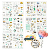 1 x Brand New Ajerg Wedding Guest Book Stickers 266 Designs , Vintage Love Sticker Transparents for Guest Book Photo Album, DIY Cards, Scrapbook Bullet Journal - Wedding Decoration in Cream - RRP €9.97