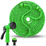 1 x RAW Customer Returns 15 m extendable garden hose - Multifunction gun for irrigation, cleaning or outdoor shower Wall hook - RRP €24.31