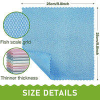 1 x Brand New VBNZBK Thickened Magic Cleaning Cloth, Pack of 10 Multifunctional Microfiber Cleaning Cloths, Fishscale Cleaning Cloths for Polishing Cloth Window Car Mirror Kitchen Bathroom 9.8 x 9.8 cm  - RRP €20.4