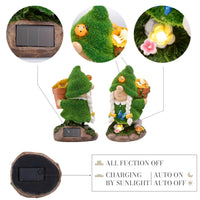 1 x RAW Customer Returns TERESA S COLLECTIONS garden gnomes garden decoration for outdoors, 20 cm weatherproof figure with solar light, flower picking garden figures outside made of synthetic resin,  mother daughter gift - RRP €29.99