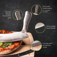 1 x RAW Customer Returns Les Plaisirs Du Chef stainless steel pizza cutter sharp blade with double handle - RRP €24.42