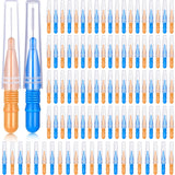 1 x RAW Customer Returns 100 Pieces Interdental Brush Dental Floss Toothpick Oral Dental Hygiene Brush Dental Floss Toothpick Tooth Cleaning Tool Orange and Blue  - RRP €16.13