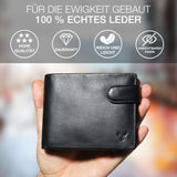 1 x RAW Customer Returns Lavalen Genuine Leather Wallet for Men - Large Capacity - RFID Protection - Handmade Coin Purse for Men - Credit Card Holder - Perfect Gift for Men. - RRP €36.0