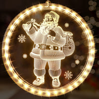 34 x Brand New Hiboom Christmas Window Lights Indoor Novelty Hanging 3D Lights Battery Operated Fairy Light Decorative Fairy Lights with Suction Cup for Bedroom Patio Warm White Santa Claus  - RRP €728.28