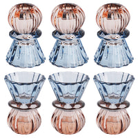 7 x Brand New simpdecor Glass Candle Holders, 2 in 1 Set of 6 Candle Holders for Wedding, Date and Home Decoration, 9cm - RRP €153.79