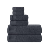 1 x RAW Customer Returns GLAMBURG Ultra Soft 6-Pack Cotton Towel Set, Includes 2 Oversized Bath Towels 70x140cm, 2 Hand Towels 40x60cm and 2 Washcloths 30x30cm, Eco-Friendly and 100 Recyclable, Charcoal Grey - RRP €17.14