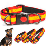 1 x Brand New PerroViajero Dog collar Flag of Spain V2 durable nylon with soft neoprene padding and safety lock. Medium 30-50 cm  - RRP €20.4