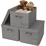 1 x RAW Customer Returns GRANNY SAYS Storage Boxes with Lid Fabric, Pack of 3 Storage Boxes with Lid for Closet, Gray Boxes with Lid Storage, Foldable Storage Basket with Lid, Storage Boxes with Lid - RRP €20.16