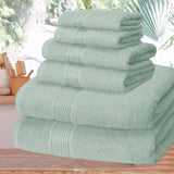 1 x RAW Customer Returns GLAMBURG Ultra Soft 6 Pack Cotton Towel Set, Includes 2 Oversized Bath Towels 70 x 140 cm, 2 Hand Towels 40 x 60 cm and 2 Washcloths 30 x 30 cm, Sea Green - RRP €25.2