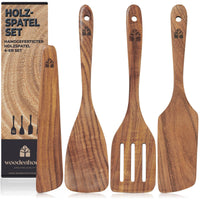 1 x RAW Customer Returns Wooden spatula set cooking spoon set I kitchen utensil set kitchen accessories set - wooden spatula wooden cooking spoon - cookware kitchen utensils kitchen set - high quality sustainable - RRP €26.99