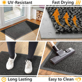 1 x RAW Customer Returns GadHome doormat black anthracite 60x90 cm Entrance doormat waterproof washable durable dirt trap Non-slip dirt trap doormat for front door, hallway, entrance, kitchen, bedroom - RRP €30.52